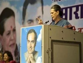 Congress president Sonia Gandhi targets Narendra Modi, says “fake dreams were sold” to Indians